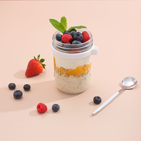 Joyjolt Overnight Oats Container 3-pc. Food Container, One Size, White