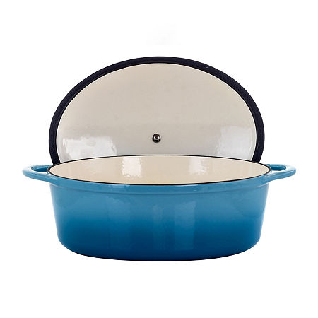 Megachef Enameled Cast Iron Oval 2-pc. Casserole Dish, One Size, Blue