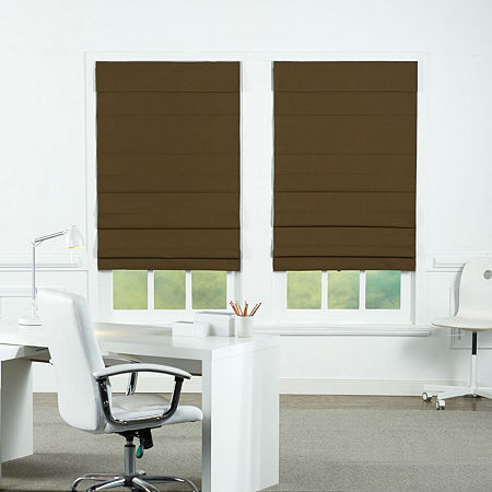 Asstd National Brand Insulating Energy Saving Cordless Blackout Roman Shade In Brown