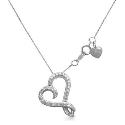 Hallmark Fine Jewelry Modern Sculpted Angel Necklace in Sterling Silver  with 1/8 Cttw of Diamonds