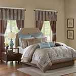 Madison Park Essentials Cadence 24-Pc Complete Bedding Set with Sheets and Window Treatments