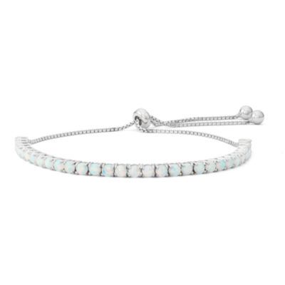 Lab Created White Opal Sterling Silver Bolo Bracelet - JCPenney