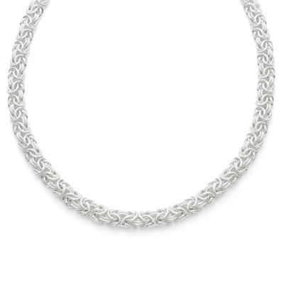Made in Italy Womens Sterling Silver 20 Inch Byzantine Chain Necklace