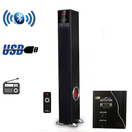 beFree Sound Bluetooth Powered Tower Speaker, One Size, Black -  69106720018