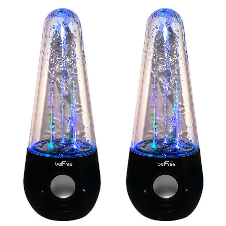 BeFree Sound Bluetooth Wireless Multimedia LED Dancing Water Speakers, One Size, Black -  69106840018