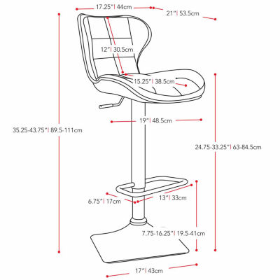 Bonded Leather 2-pc. Adjustable Swivel Bar Stool