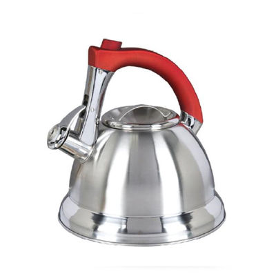 Gibson Mr. Collinsbroke 2.4qt Stainless Steel Tea Kettle with Red