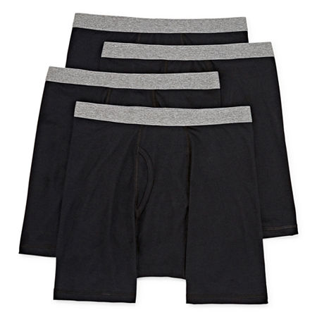 Stafford Dry + Cool Mens 4 Pack Boxer Briefs, X-large, Black