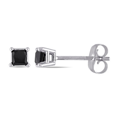 1 CT. T.W. Natural Black Diamond 10K Gold 3.4mm Stud Earrings