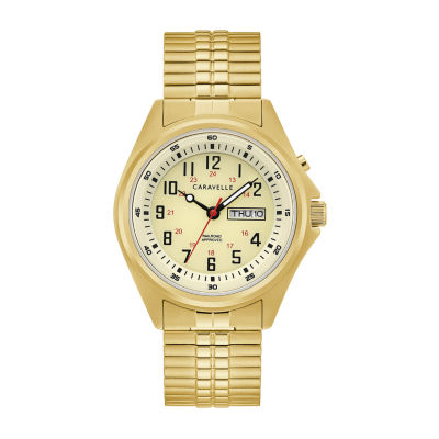 Caravelle Designed By Bulova Mens Gold Tone Stainless Steel Expansion Watch  44c112 - JCPenney