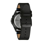 Caravelle Designed By Bulova Mens Black Leather Strap Watch 45c118