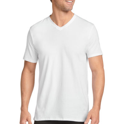 Jockey Cotton Stretch Mens 3 Pack Short Sleeve V Neck Moisture Wicking T-Shirt
