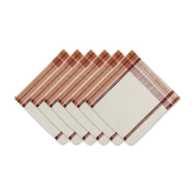 Design Imports Pumpkin Spice Plaid Border 6-pc. Napkins