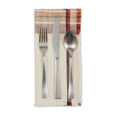 Design Imports Pumpkin Spice Plaid Border 6-pc. Napkins