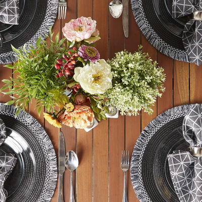 Design Imports Round 6-pc. Fringed Placemat