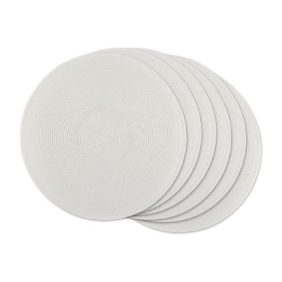 Design Imports White Round Woven 6pc. Placemats, Color White JCPenney