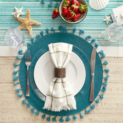 Design Imports Tassel Woven Round 6-pc. Placemats