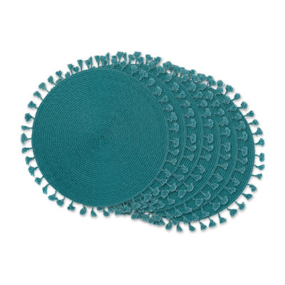 Design Imports Tassel Woven Round 6-pc. Placemats