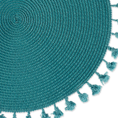 Design Imports Tassel Woven Round 6-pc. Placemats