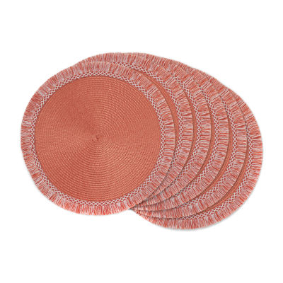 Design Imports Spice Round Fringed 6pc. Placemats, Color Spice JCPenney