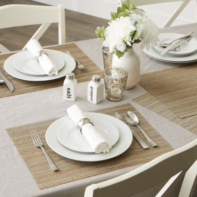 Design Imports Metallic Basketweave Placemat Set of 6