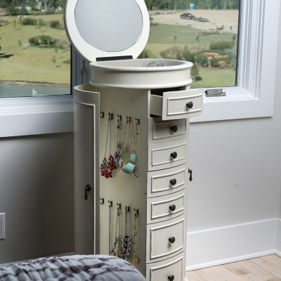 Hives And Honey Bailey White Jewelry Armoire
