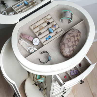 Hives And Honey Bailey White Jewelry Armoire