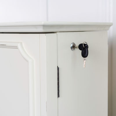 Hives And Honey Cabby Lockable White Jewelry Armoire