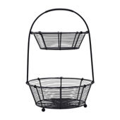 Gourmet Basics by Mikasa Flax 2-Tier Basket, Black