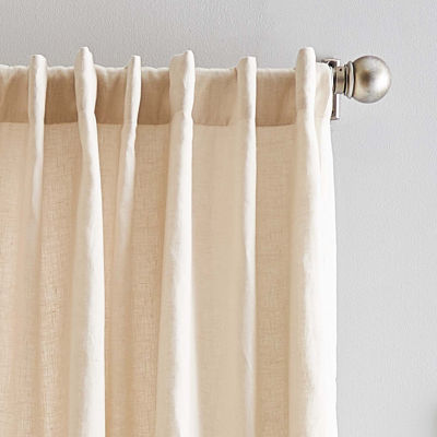 CHF 100% Linen Light-Filtering Back Tab Set of 2 Curtain Panel