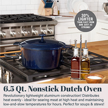 Granitestone 6.5-Qt. Nonstick Enameled Lightweight Dutch Oven with Lid, Black