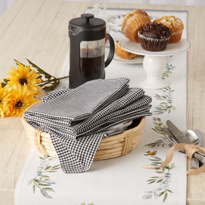 Design Imports Black/Semi Bleach Gingham 6-pc. Napkins