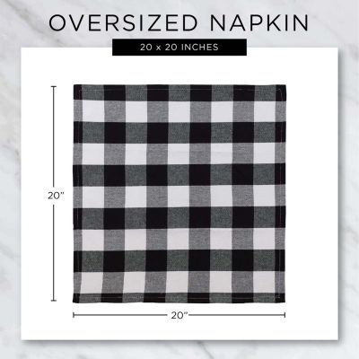 Design Imports Black/Semi Bleach Gingham 6-pc. Napkins