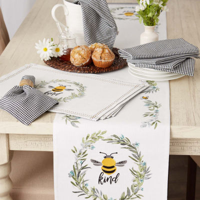 Design Imports Black/Semi Bleach Gingham 6-pc. Napkins