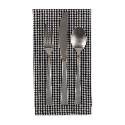 Design Imports Black/Semi Bleach Gingham 6-pc. Napkins
