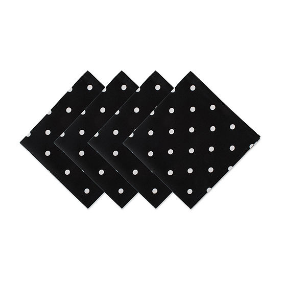 Design Imports Black/White Polka Dot 4-pc. Napkins