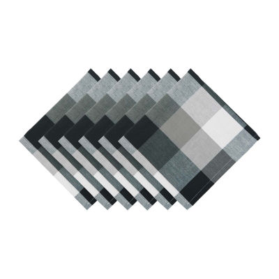 Design Imports Black Tri Color Check 6-pc. Napkins