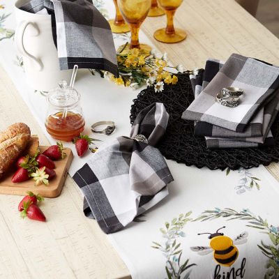 Design Imports Black Tri Color Check 6-pc. Napkins