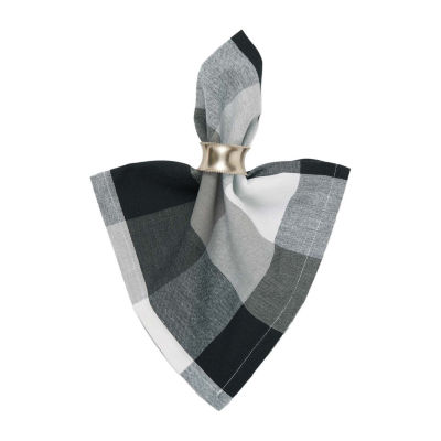 Design Imports Black Tri Color Check 6-pc. Napkins