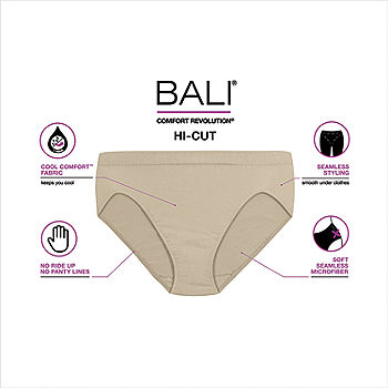 Bali Women's Comfort Revolution Modern Seamless Hi-Cut Underwear, No-Show  Stretch Panties