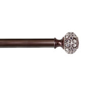 RYB HOME Adjustable Curtain Rod Set with Faceted Ball