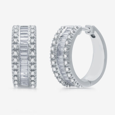 1 1/4 CT. T.W. (H-I / I1) Lab Grown White Diamond 10K White or Yellow Gold 17.1mm Hoop Earrings