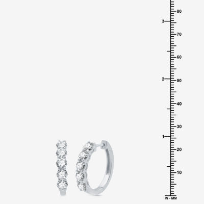 2 CT.T.W.Certified (H-I / I1) Lab Grown Diamond 10K or 14K White or Yellow Gold 19mm Hoop Earrings