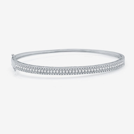 (H-I / I1) 1 1/4 CT. T.W. Lab Grown White Diamond 10K White Gold Bangle Bracelet