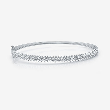 (H-I / I1) 1 1/4 CT. T.W. Lab Grown White Diamond 10K White Gold Bangle Bracelet, One Size