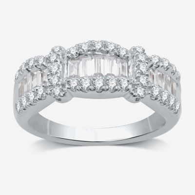 (H-I / I1) Womens 1 CT. T.W. Lab Grown White Diamond 10K White Gold Band