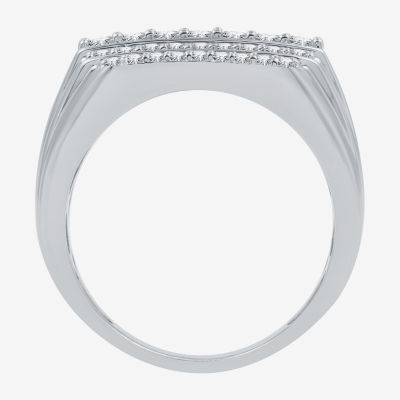 (H-I / I1) Mens 1 CT. T.W. Lab Grown Diamond 10K White Gold Fashion Ring