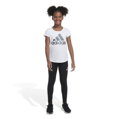 adidas Big Girls Mid Rise Full Length Leggings