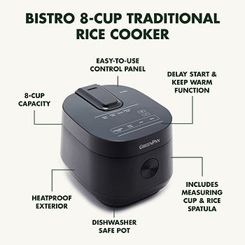 GreenPan Bistro 2L Rice Cooker Black CC006771-001 - The Home Depot