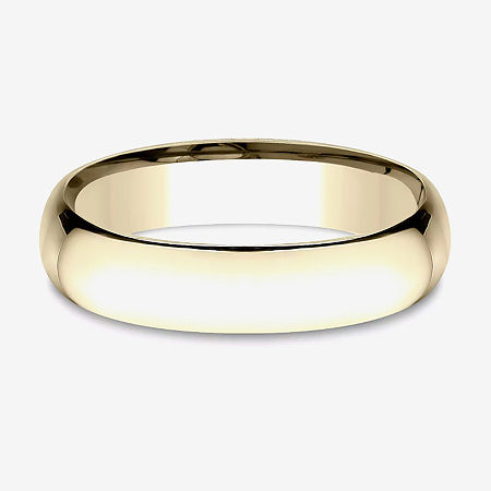 Mens 14K White Gold 5MM Light Comfort-Fit Wedding Band, 14, Yellow